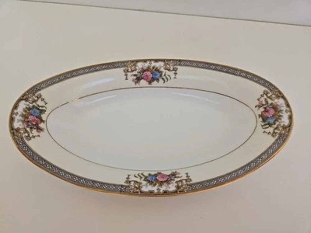 Serving Dishes - Noritake Grasmere Serving Platter Celery And Bowl